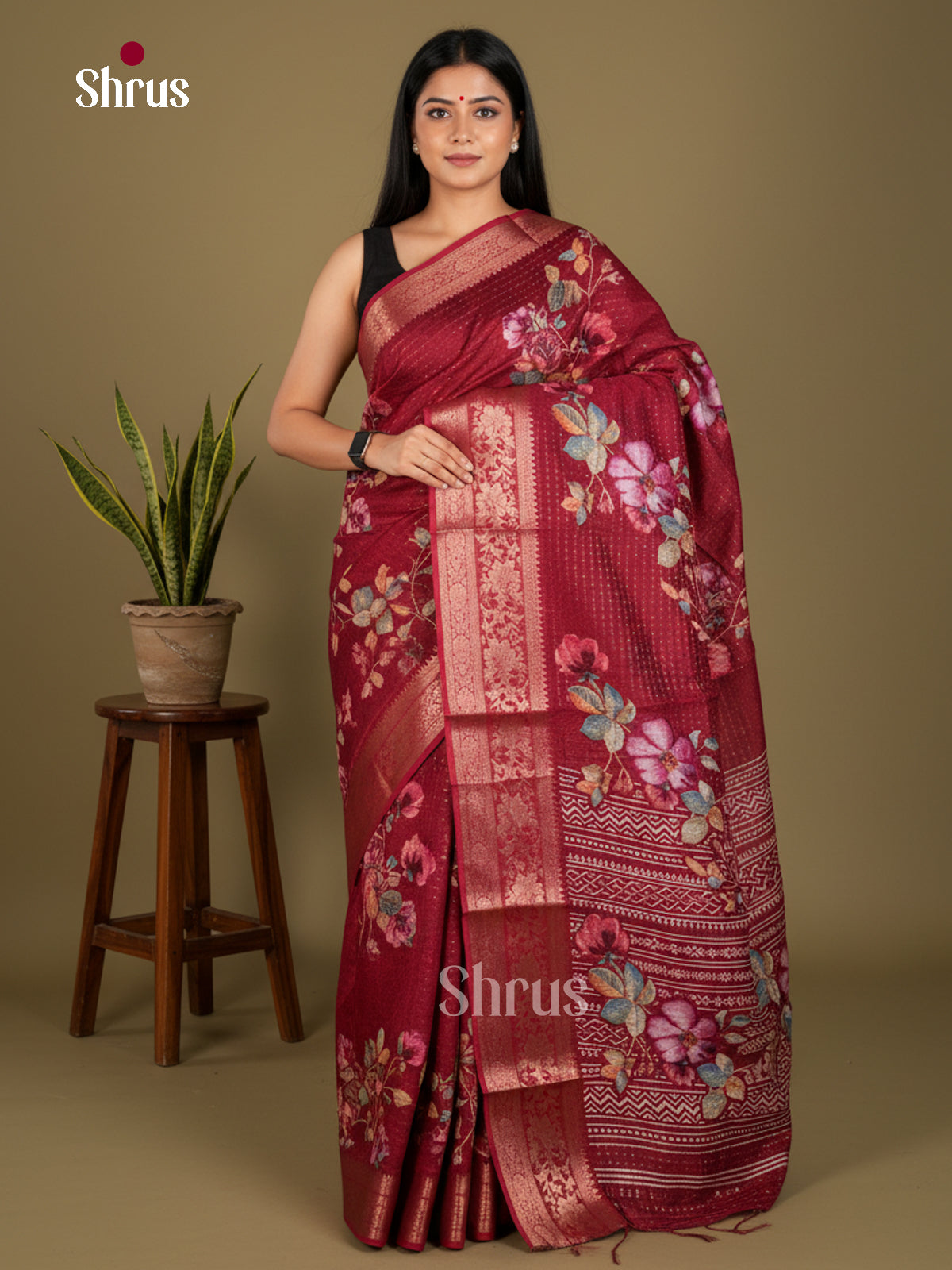 Semi Crepe Saree - EBS20427 - Shop on Shrus.com