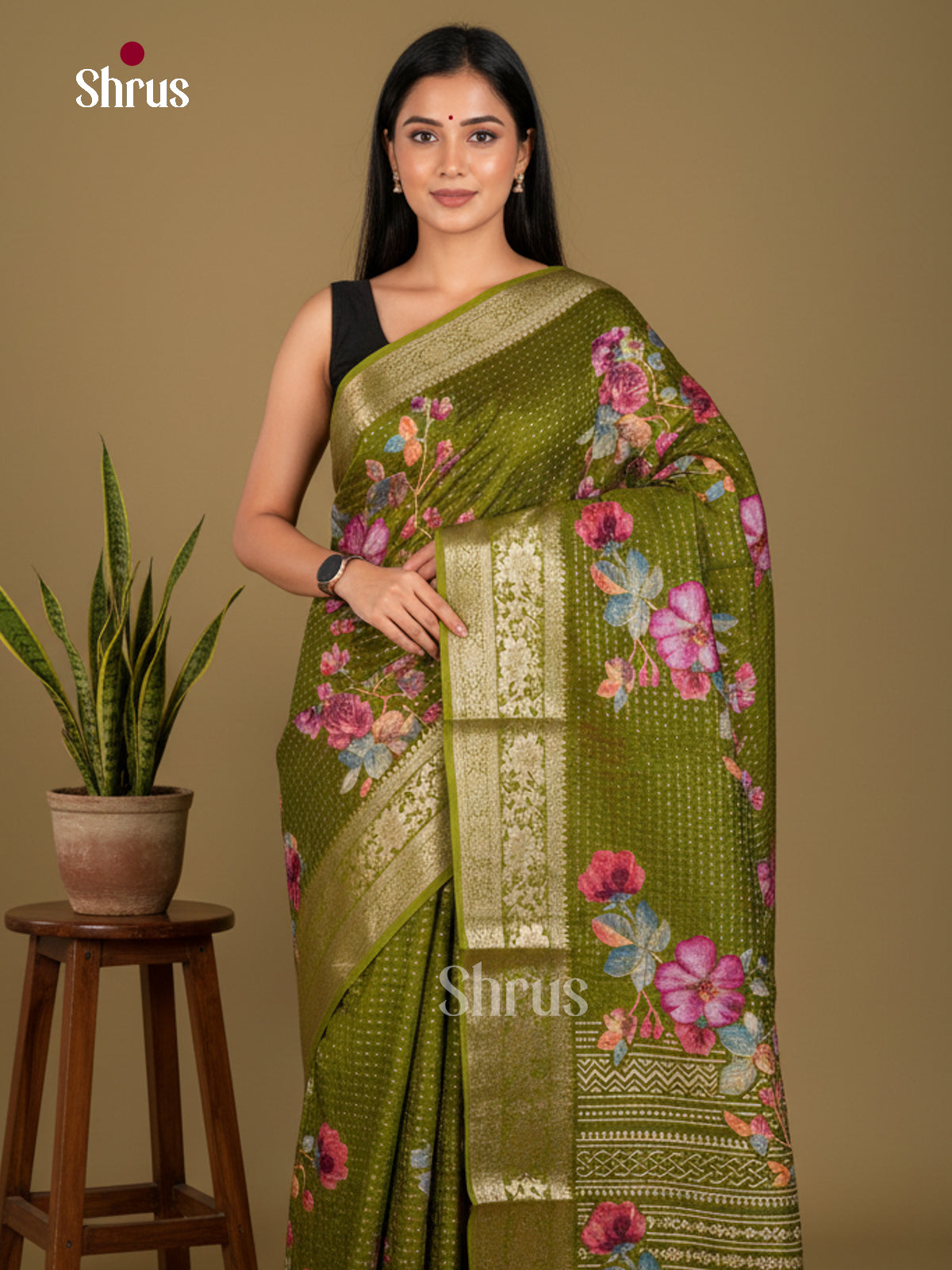 Semi Crepe Saree - EBS20429 - Shop on Shrus.com