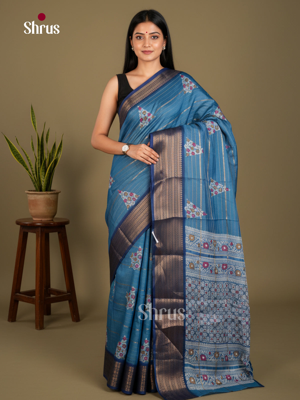 Semi Crepe Saree - EBS20454 - Shop on Shrus.com