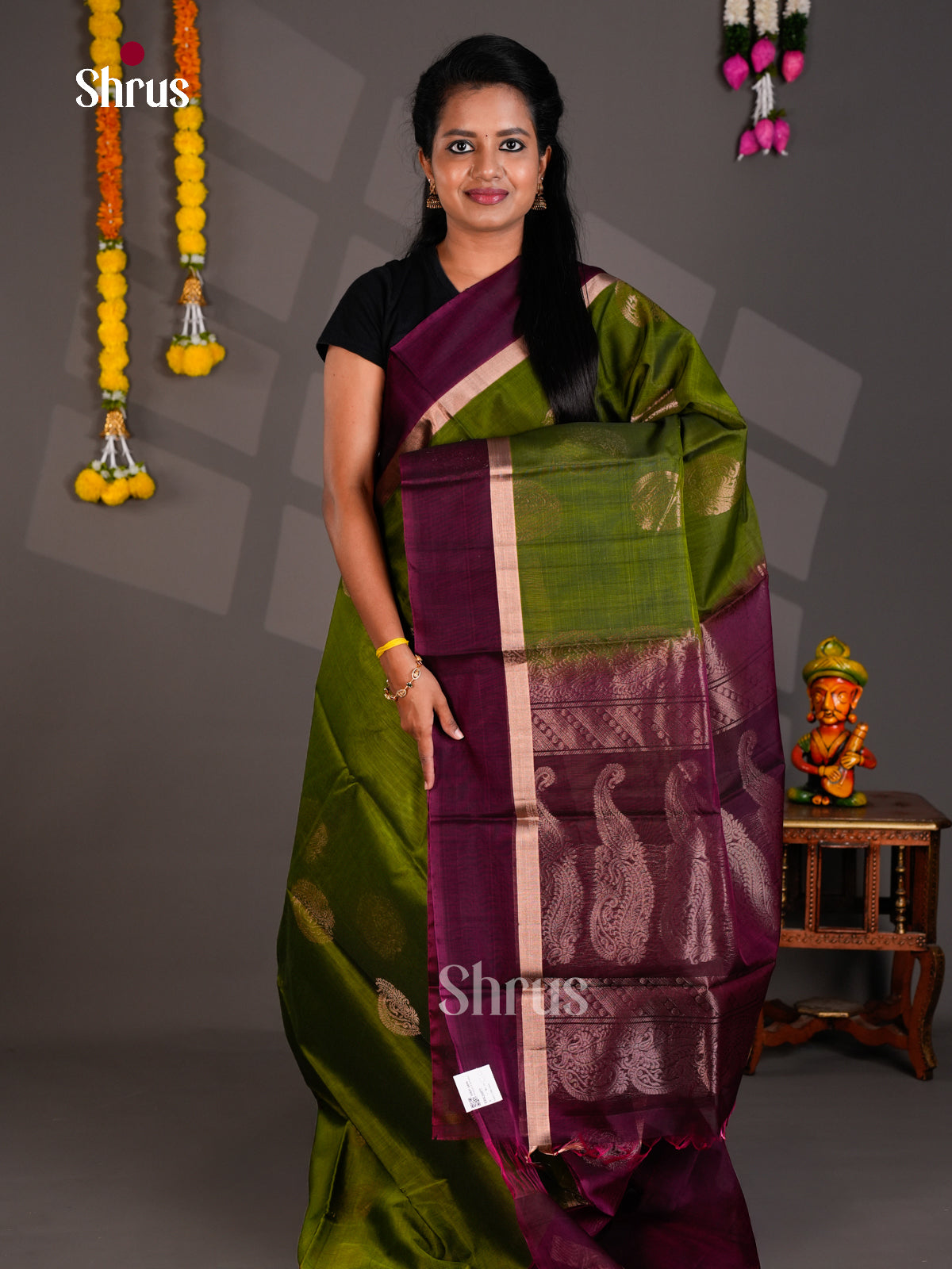 Silk Cotton Saree - EBS21077 - Shop on Shrus.com