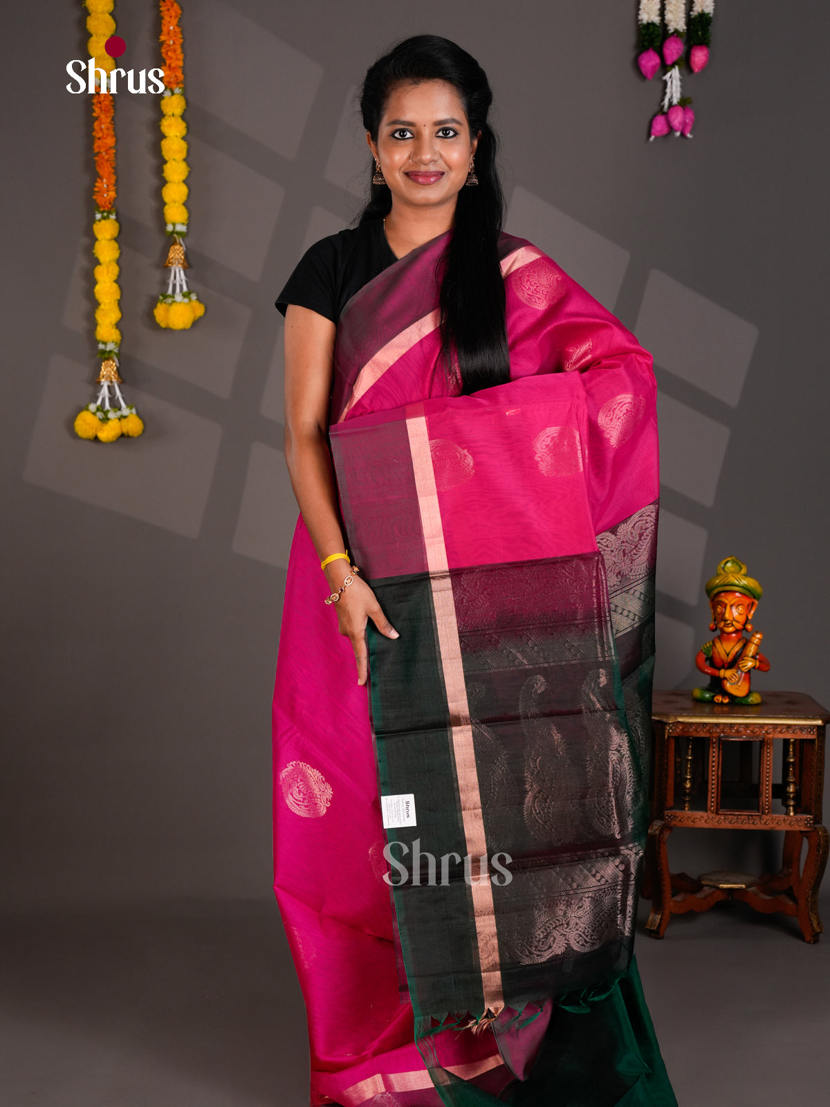 Silk Cotton Saree - EBS21079 - Shop on Shrus.com