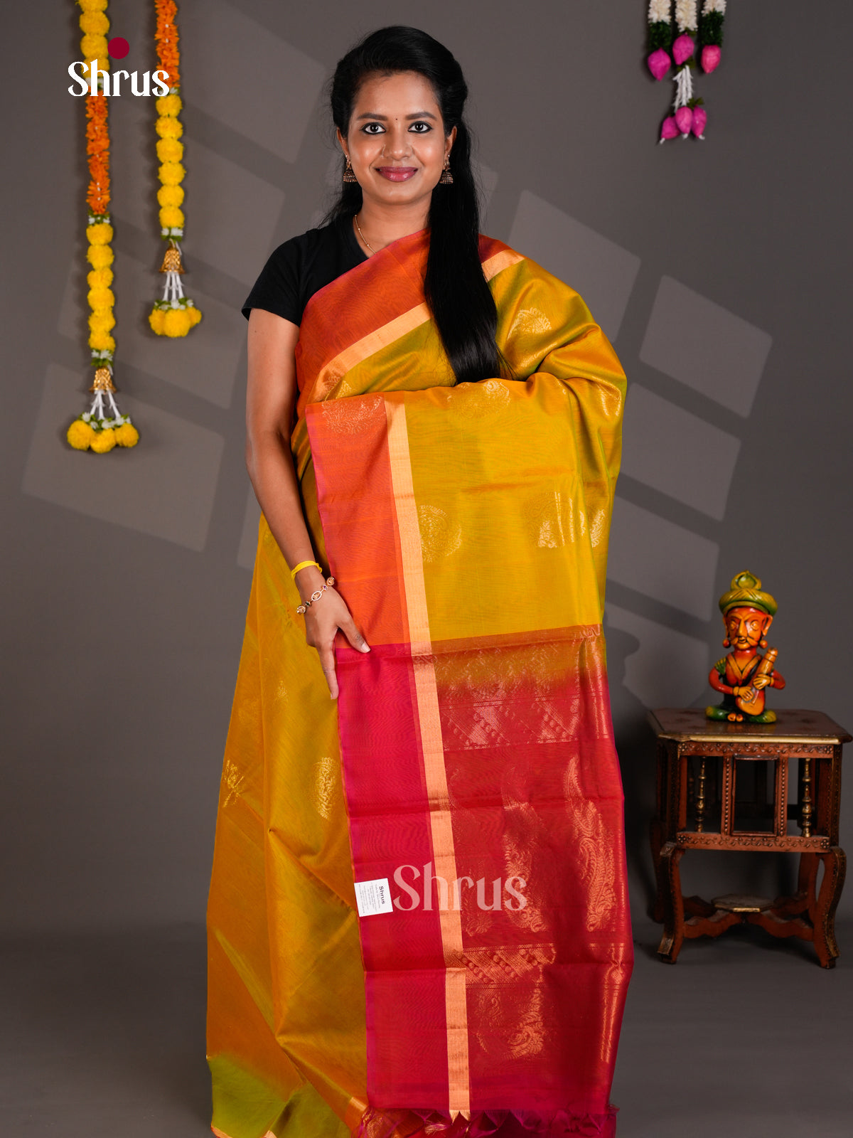 Silk Cotton Saree - EBS21081 - Shop on Shrus.com