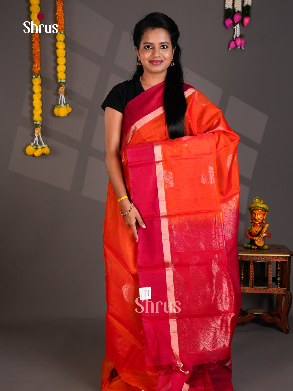 Silk Cotton Saree - EBS21082 - Shop on Shrus.com