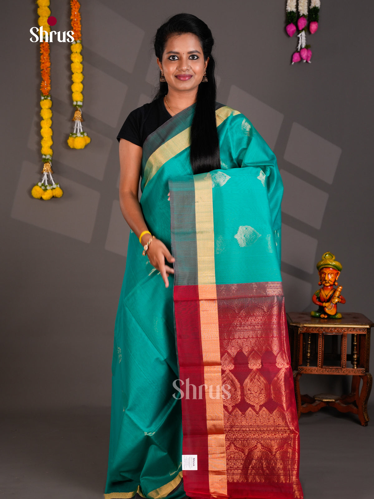 Silk Cotton Saree - EBS21087 - Shop on Shrus.com