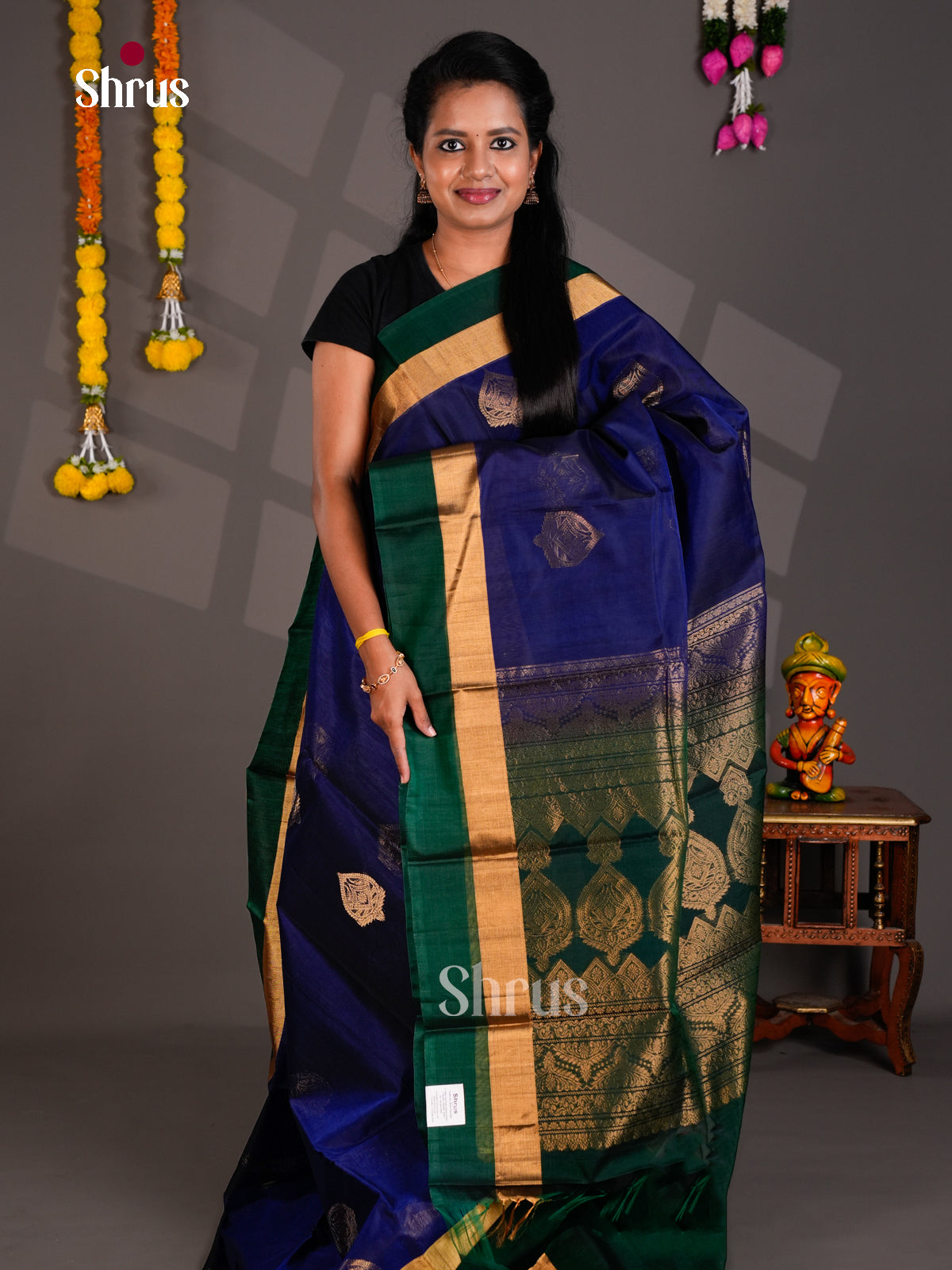 Silk Cotton Saree - EBS21088 - Shop on Shrus.com