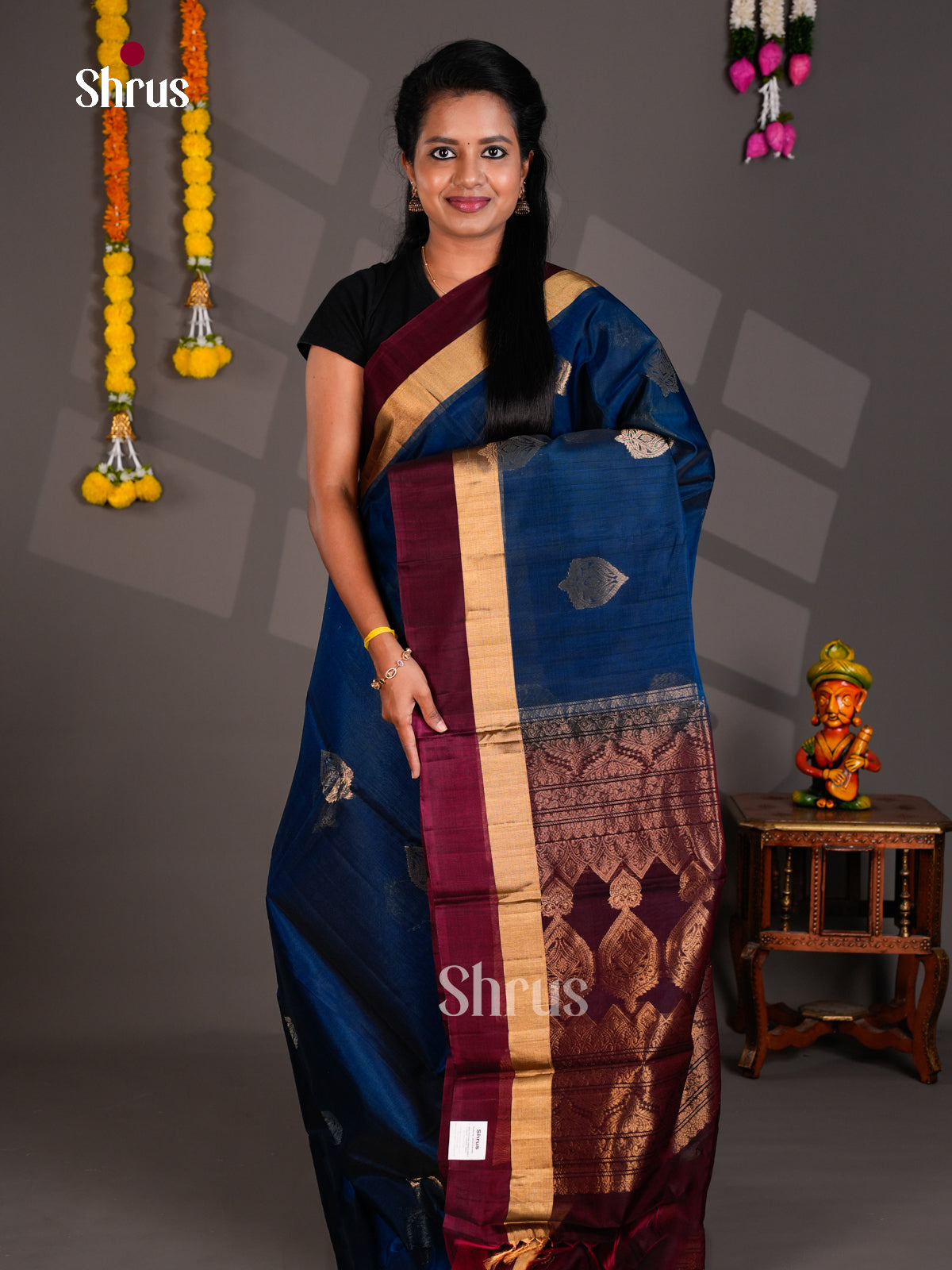 Silk Cotton Saree - EBS21089 - Shop on Shrus.com