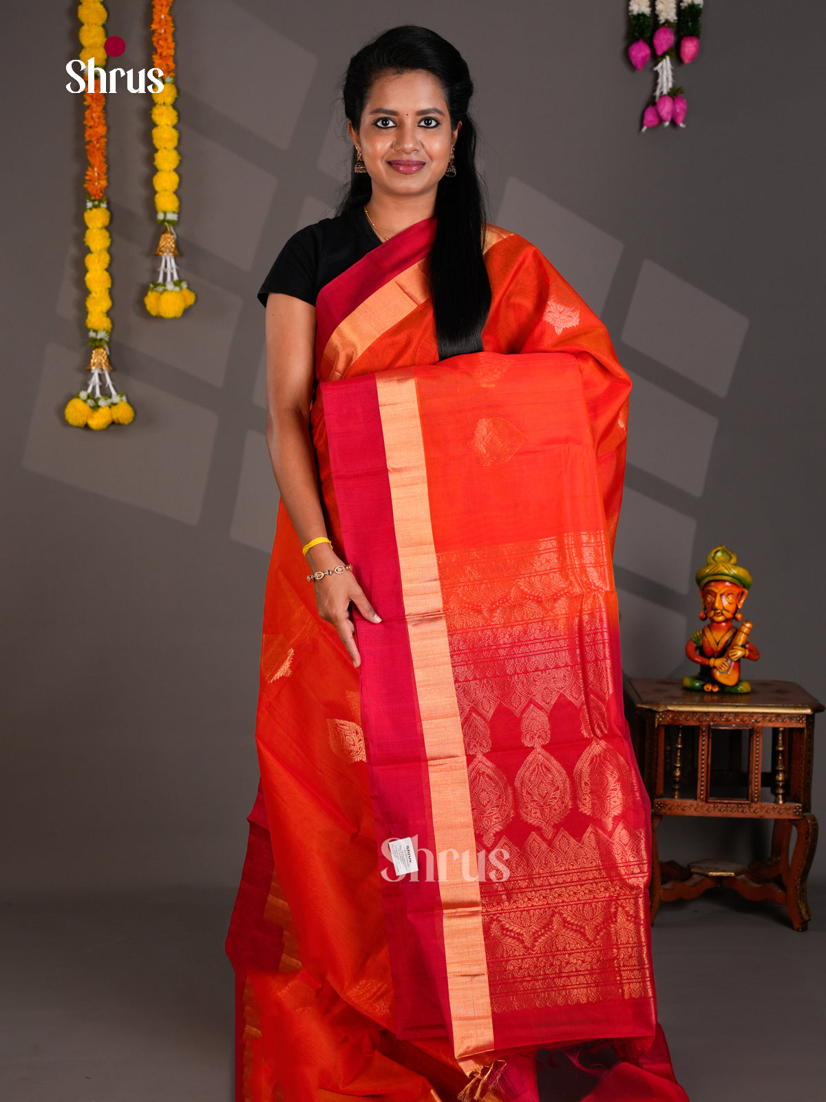 Silk Cotton Saree - EBS21090 - Shop on Shrus.com