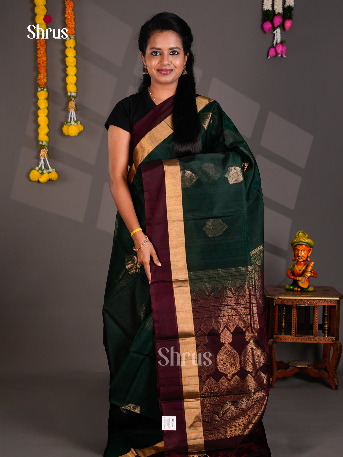Silk Cotton Saree - EBS21091 - Shop on Shrus.com