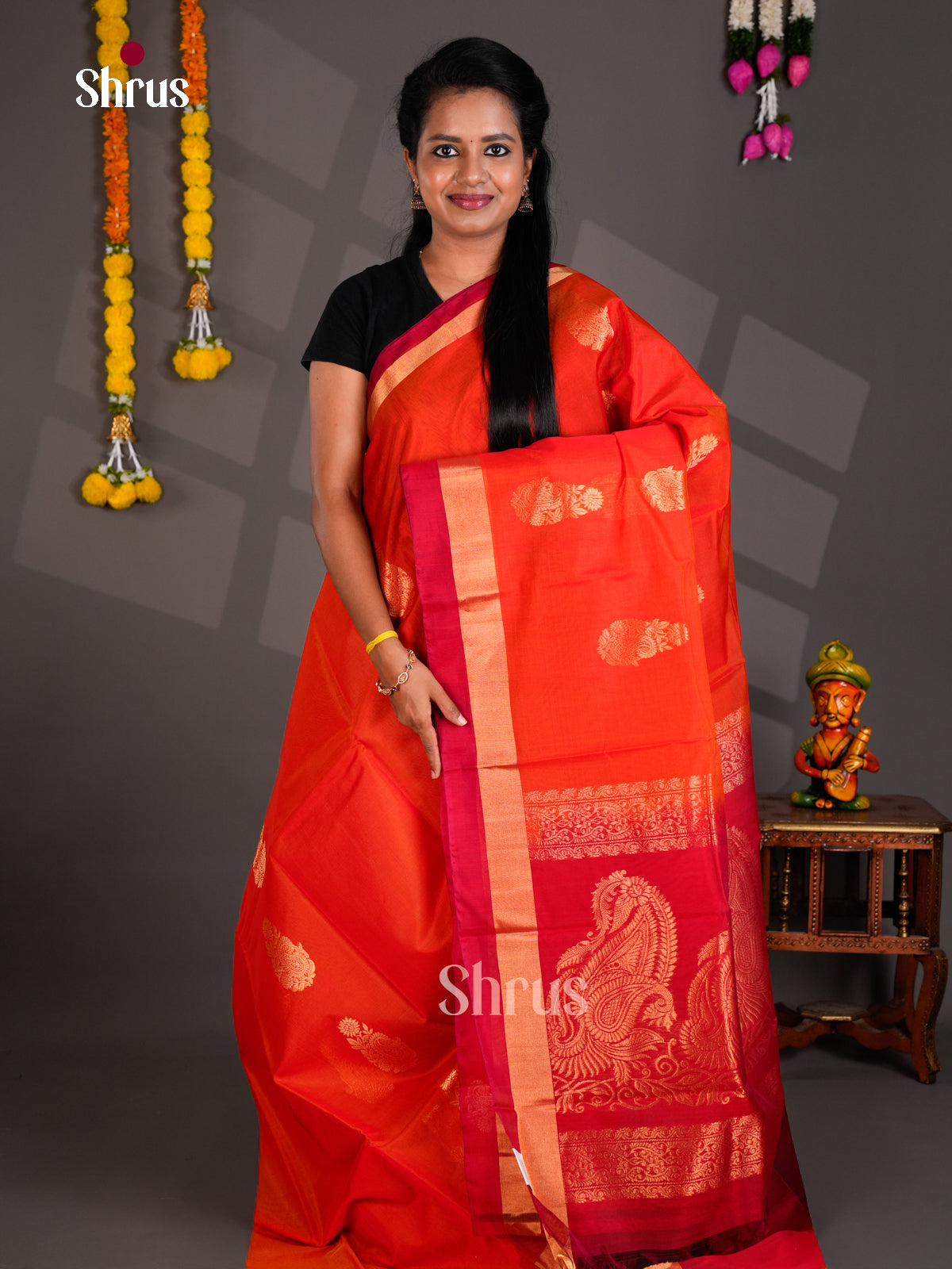Silk Cotton Saree - EBS21093 - Shop on Shrus.com