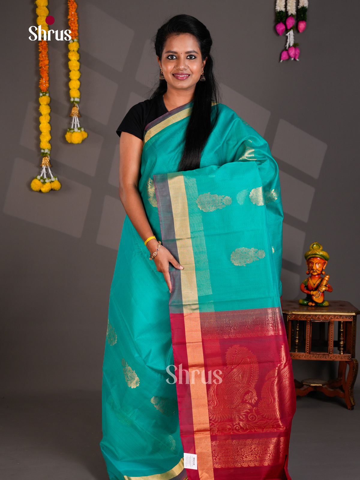 Silk Cotton Saree - EBS21096 - Shop on Shrus.com