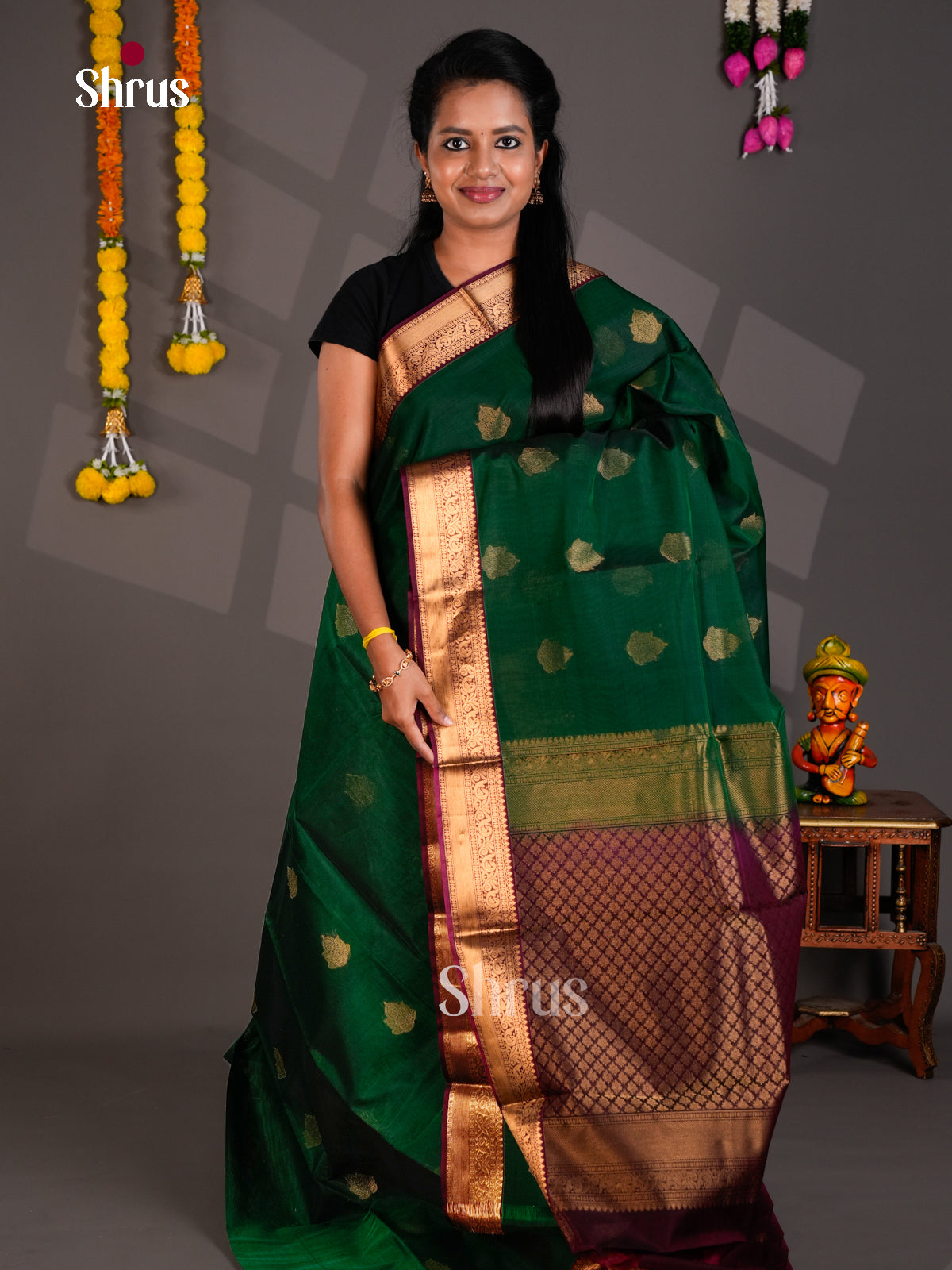Silk Cotton Saree - EBS21111 - Shop on Shrus.com