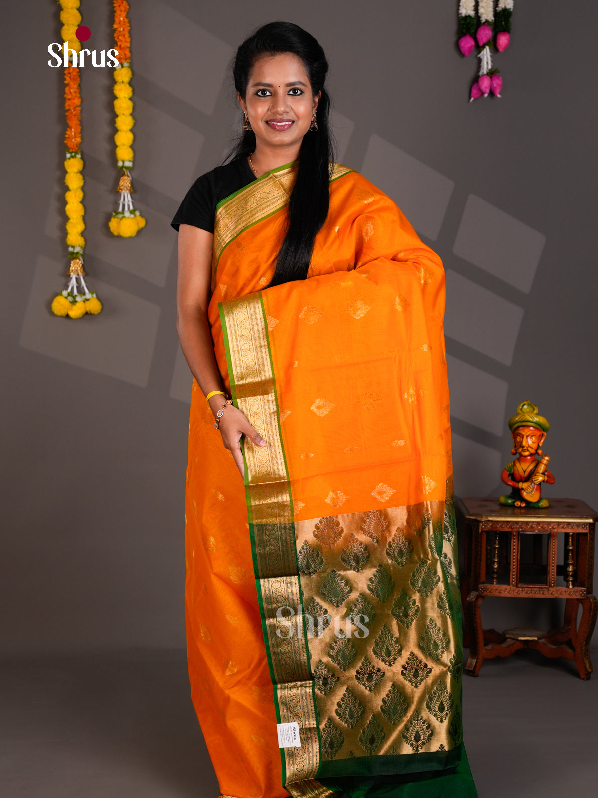 Silk Cotton Saree - EBS21116 - Shop on Shrus.com
