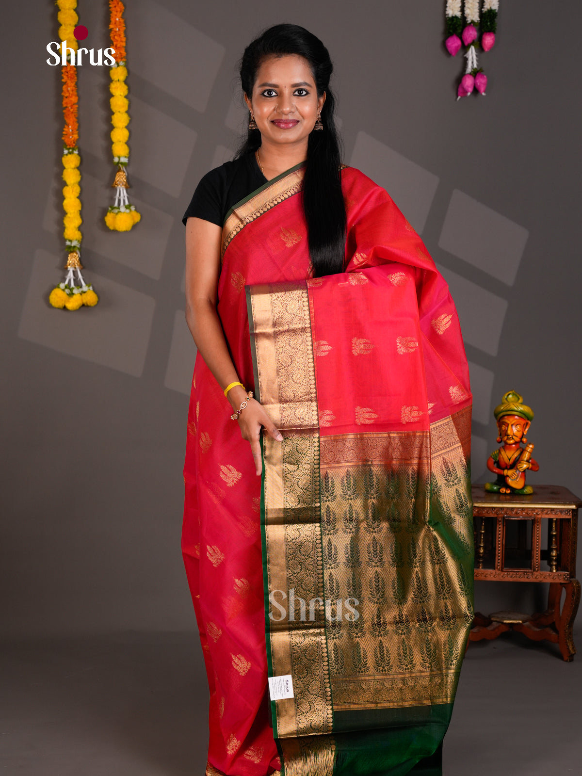 Silk Cotton Saree - EBS21118 - Shop on Shrus.com