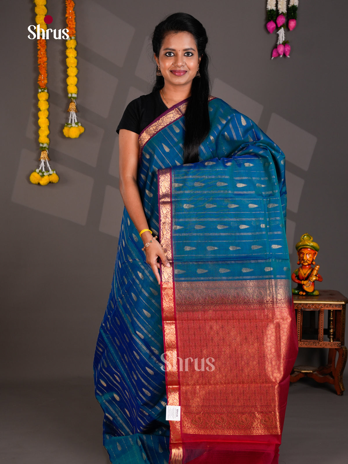 Silk Cotton Saree - EBS21121 - Shop on Shrus.com