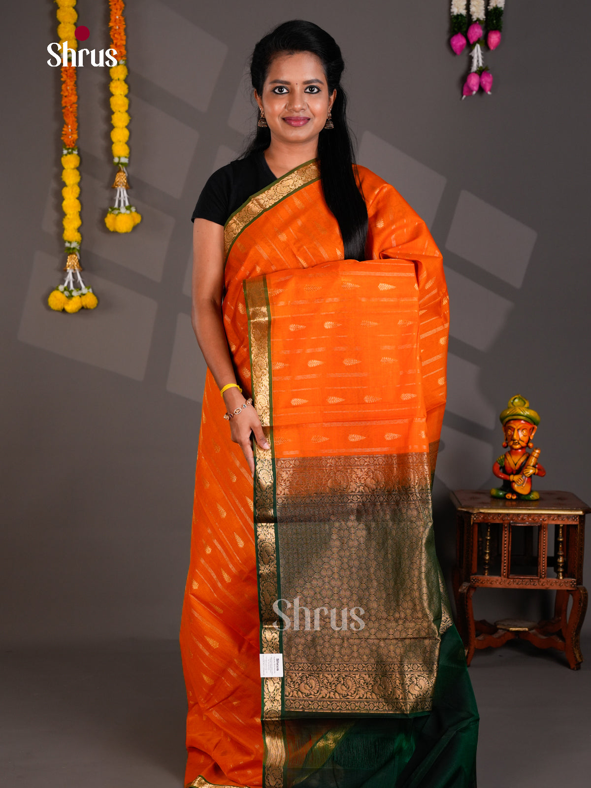 Silk Cotton Saree - EBS21122 - Shop on Shrus.com