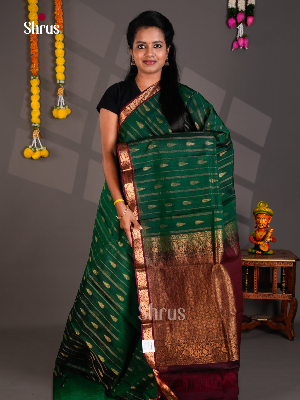 Silk Cotton Saree - EBS21123 - Shop on Shrus.com