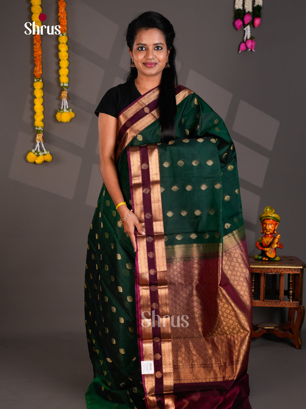 Silk Cotton Saree - EBS21127 - Shop on Shrus.com