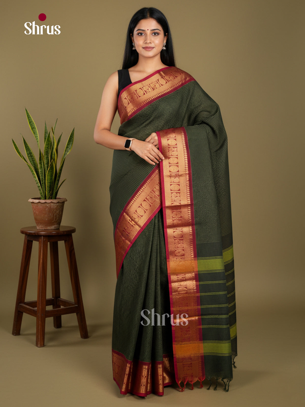 Chettinad Cotton Saree - EBS21198 - Shop on Shrus.com