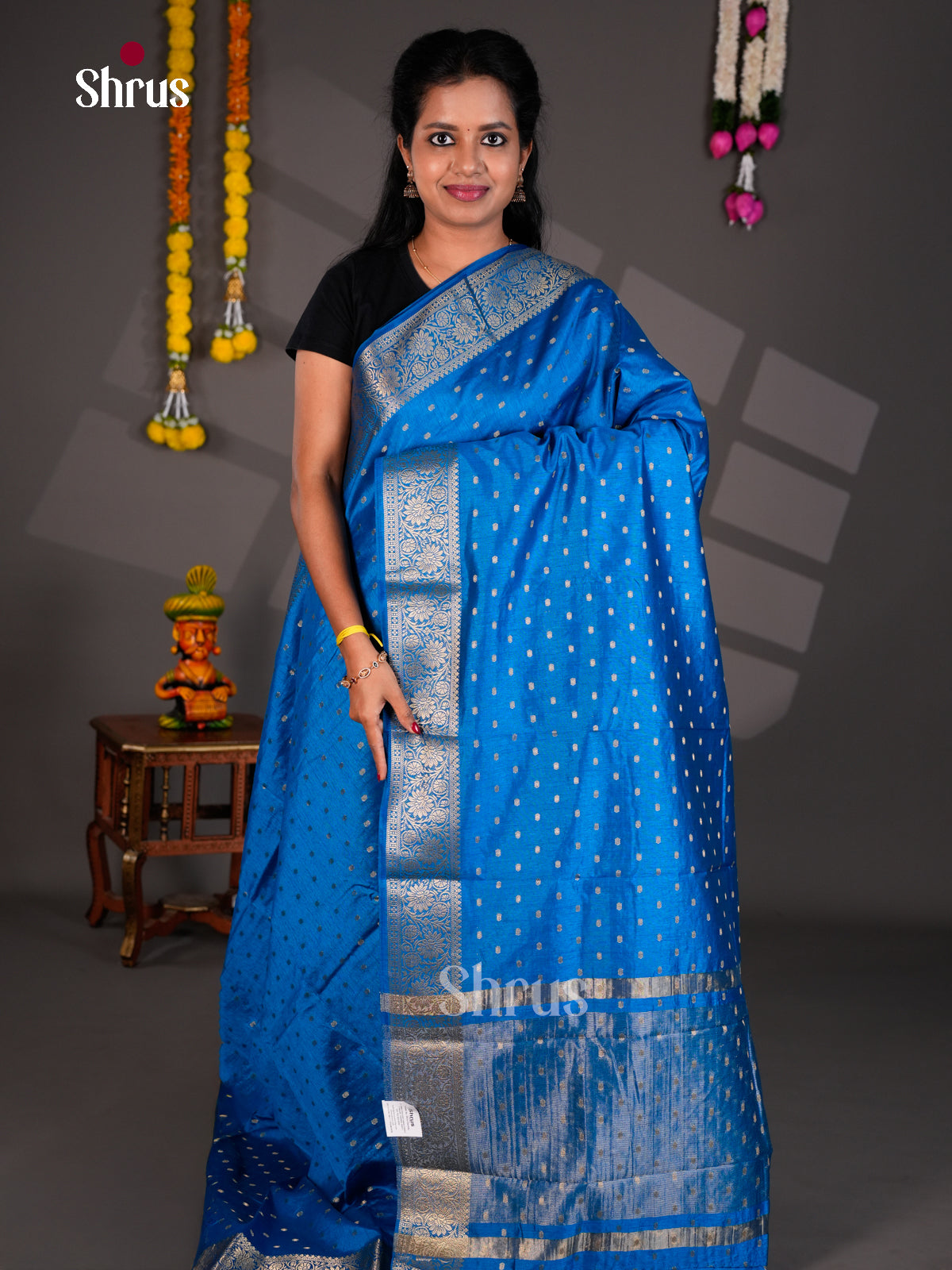 Semi Rawsilk Saree - EBS21216 - Shop on Shrus.com