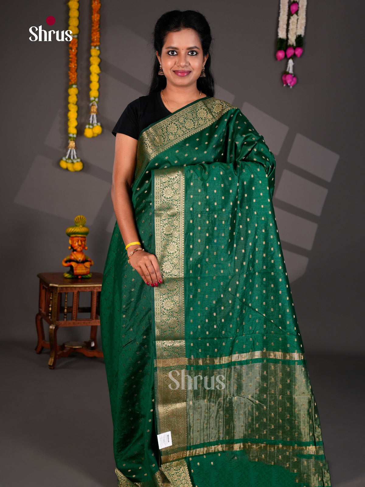 Semi Rawsilk Saree - EBS21218 - Shop on Shrus.com