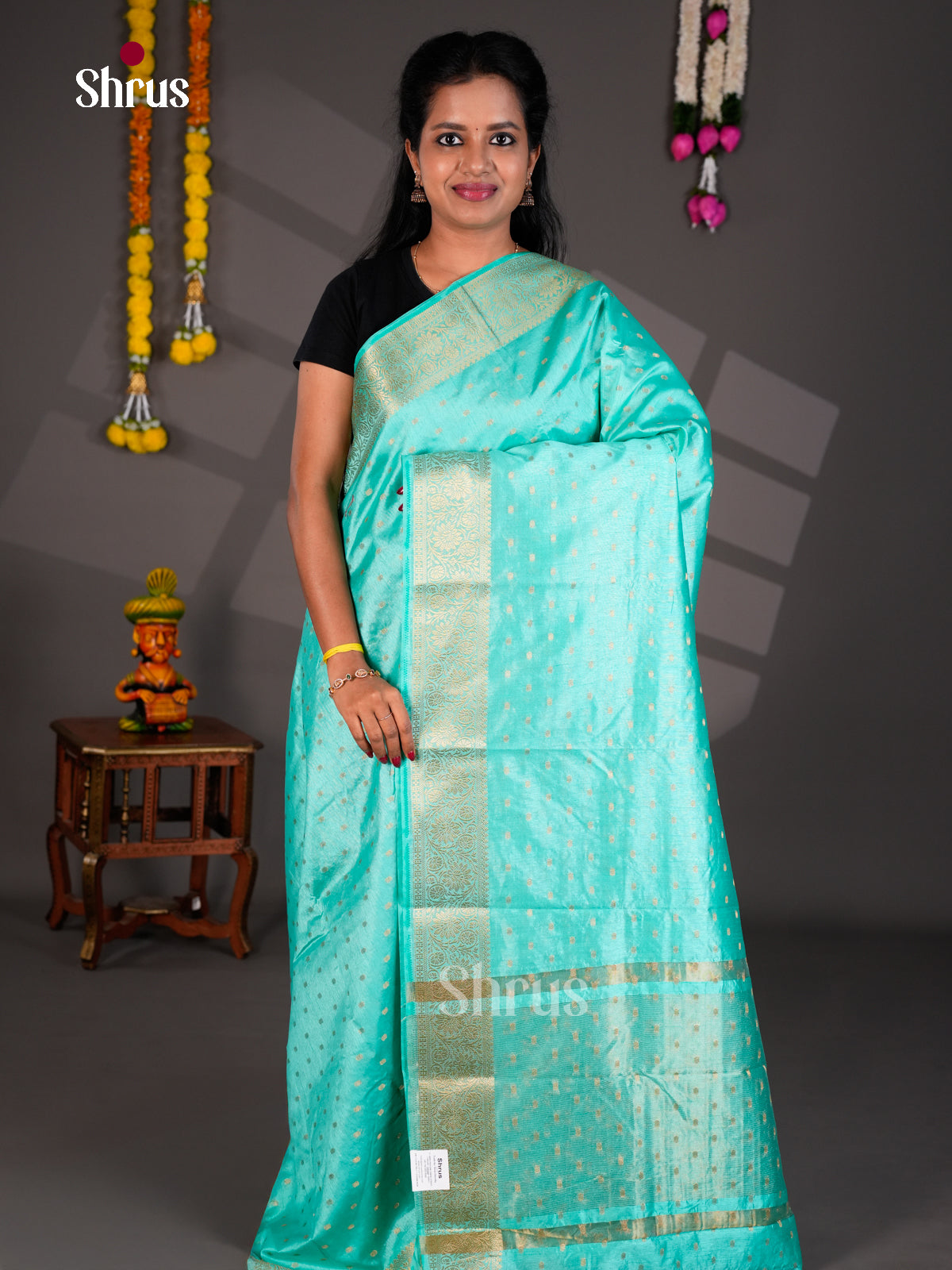 Semi Rawsilk Saree - EBS21221 - Shop on Shrus.com