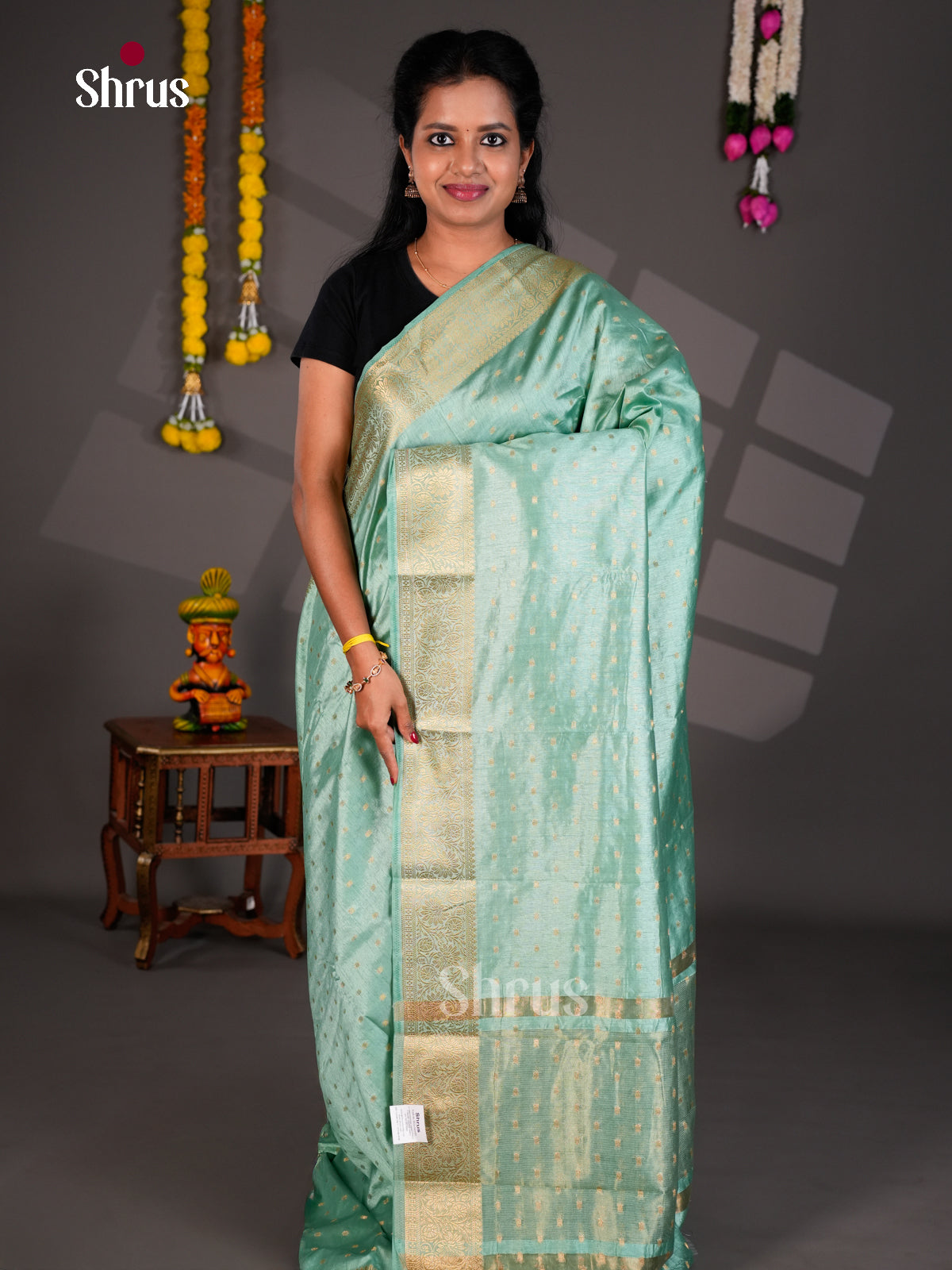 Semi Rawsilk Saree - EBS21222 - Shop on Shrus.com