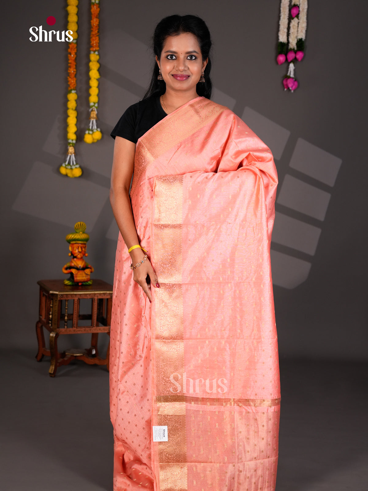 Semi Rawsilk Saree - EBS21223 - Shop on Shrus.com