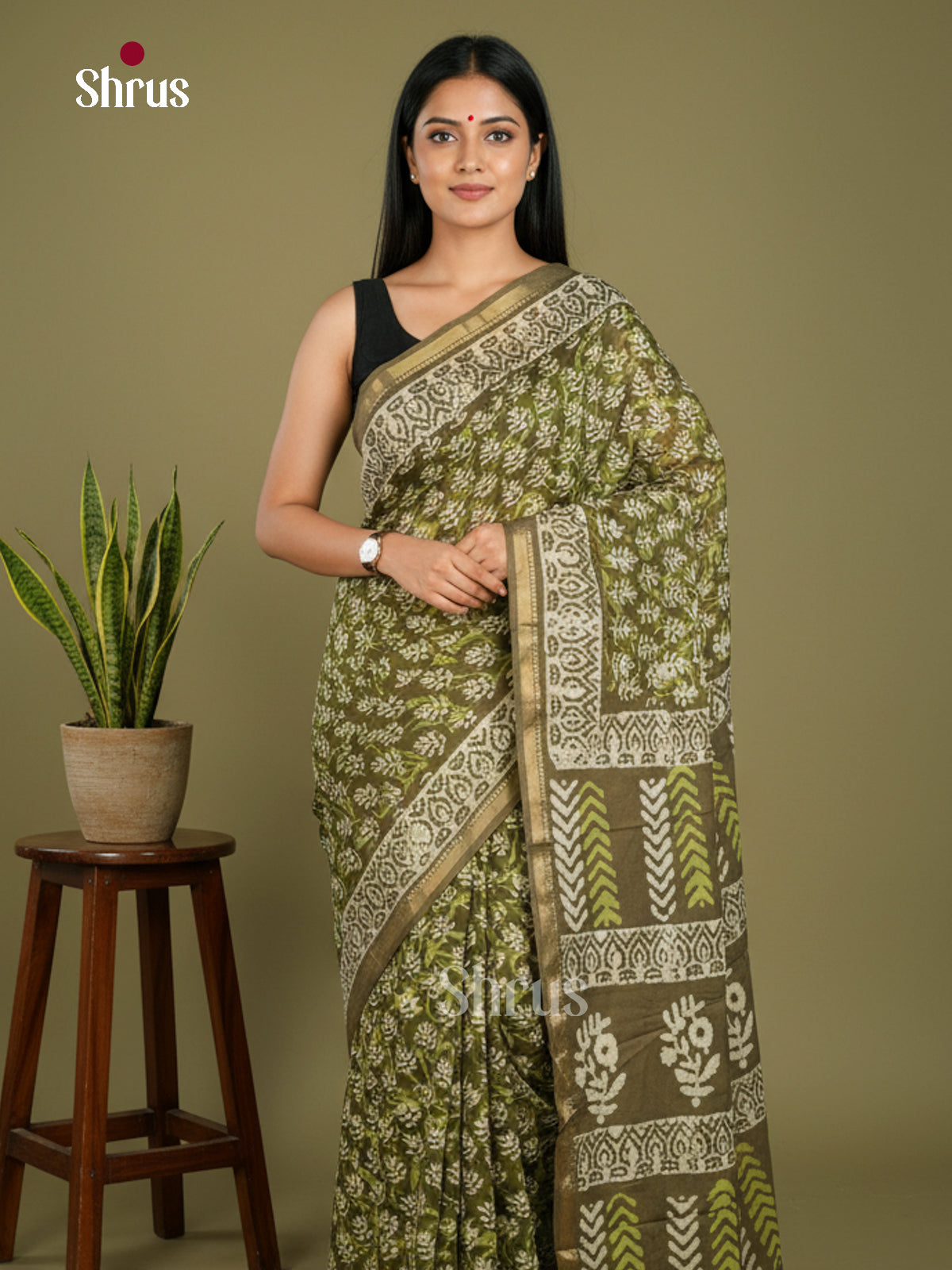 Jaipur cotton Saree - EBS23171 - Shop on Shrus.com