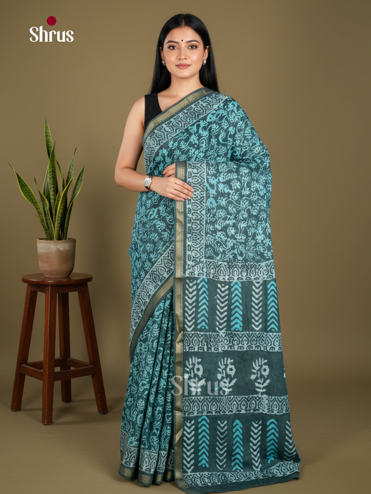Jaipur cotton Saree - EBS23175 - Shop on Shrus.com