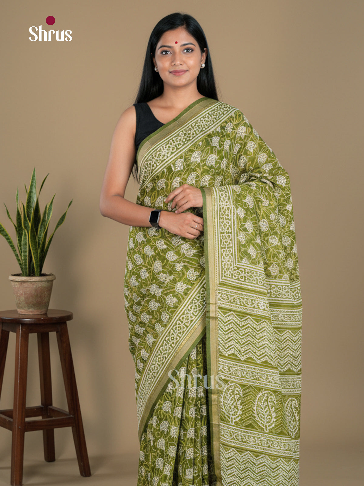 Jaipur cotton Saree - EBS23178 - Shop on Shrus.com