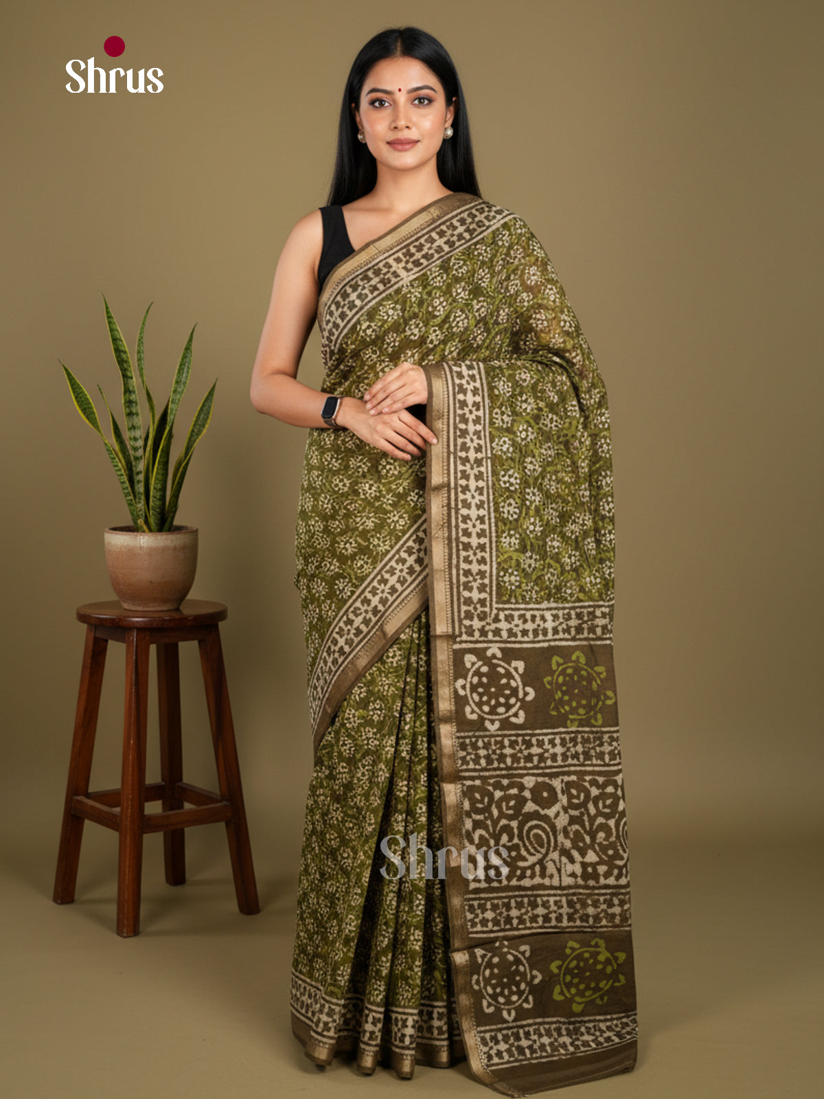 Jaipur cotton Saree - EBS23182 - Shop on Shrus.com