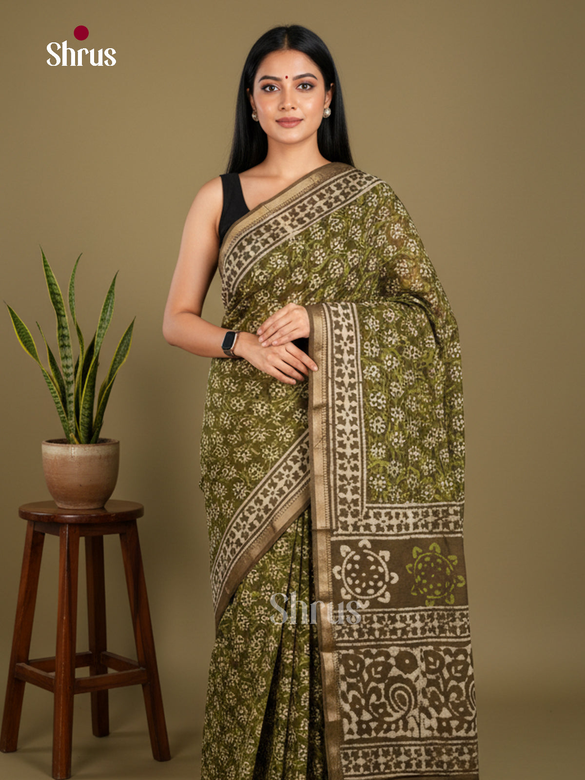 Jaipur cotton Saree - EBS23182 - Shop on Shrus.com