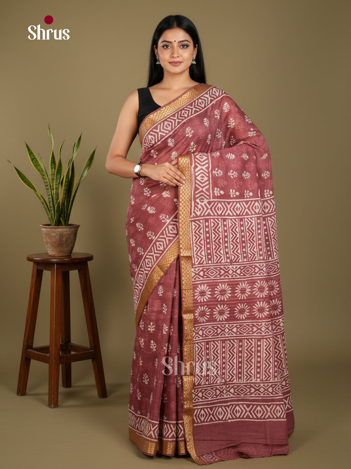 Jaipur cotton Saree - EBS23184 - Shop on Shrus.com