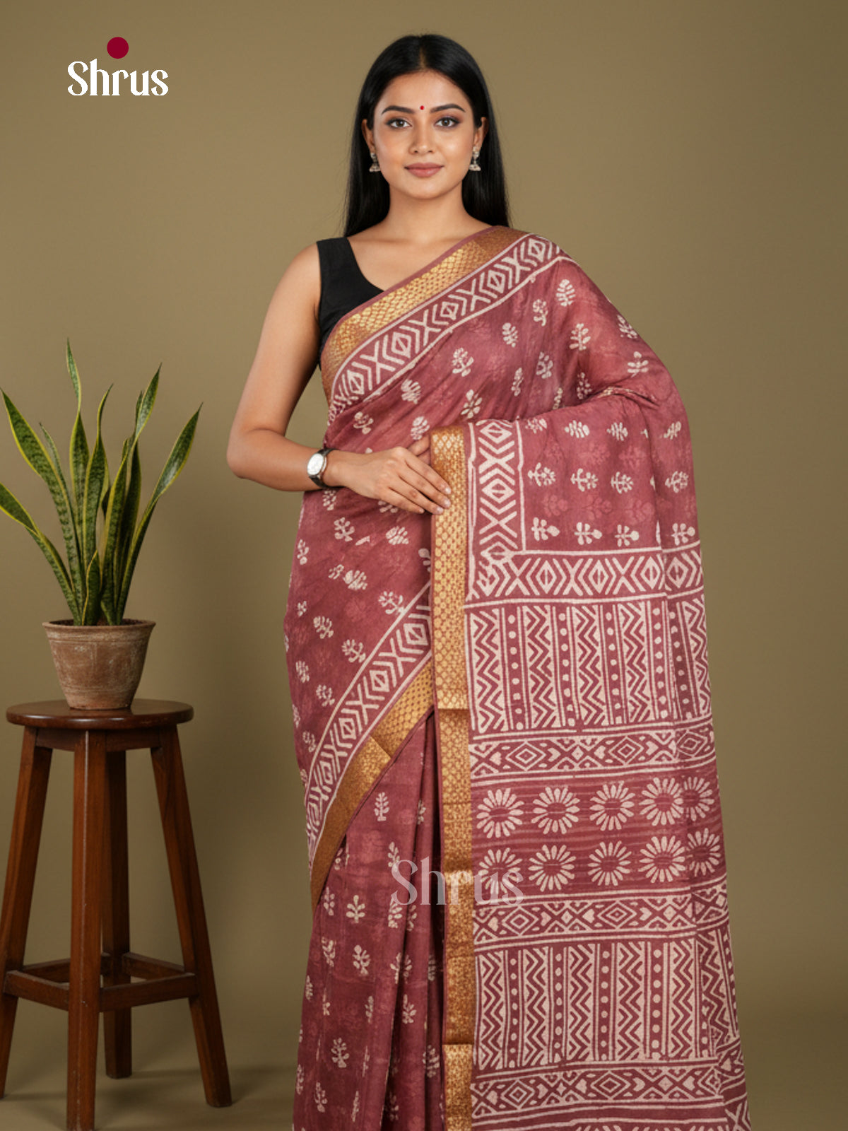Jaipur cotton Saree - EBS23184 - Shop on Shrus.com