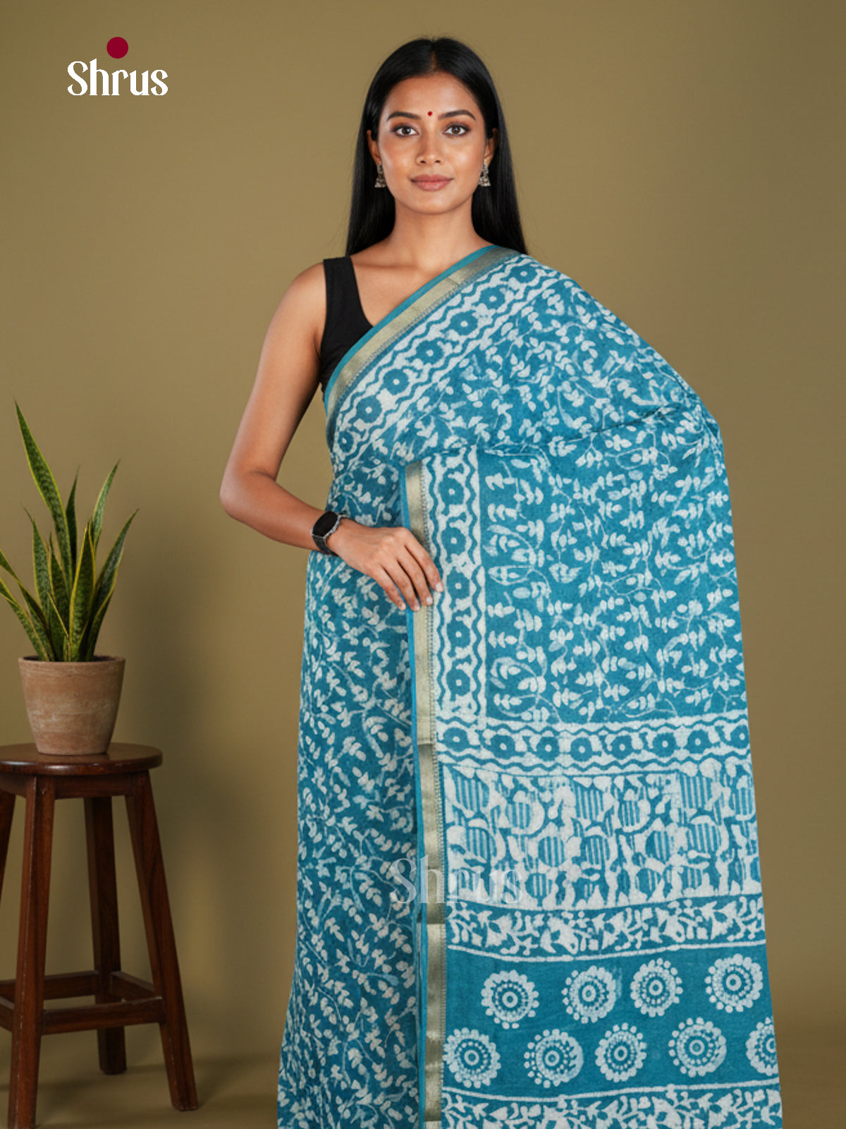 Jaipur cotton Saree - EBS23193 - Shop on Shrus.com