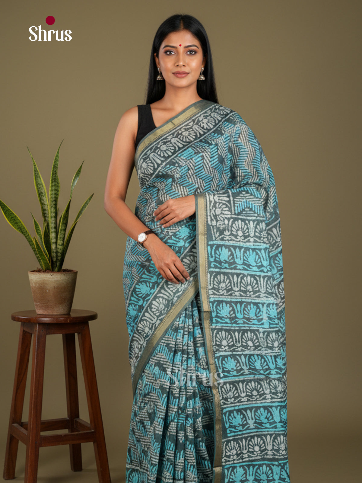 Jaipur cotton Saree - EBS23199 - Shop on Shrus.com
