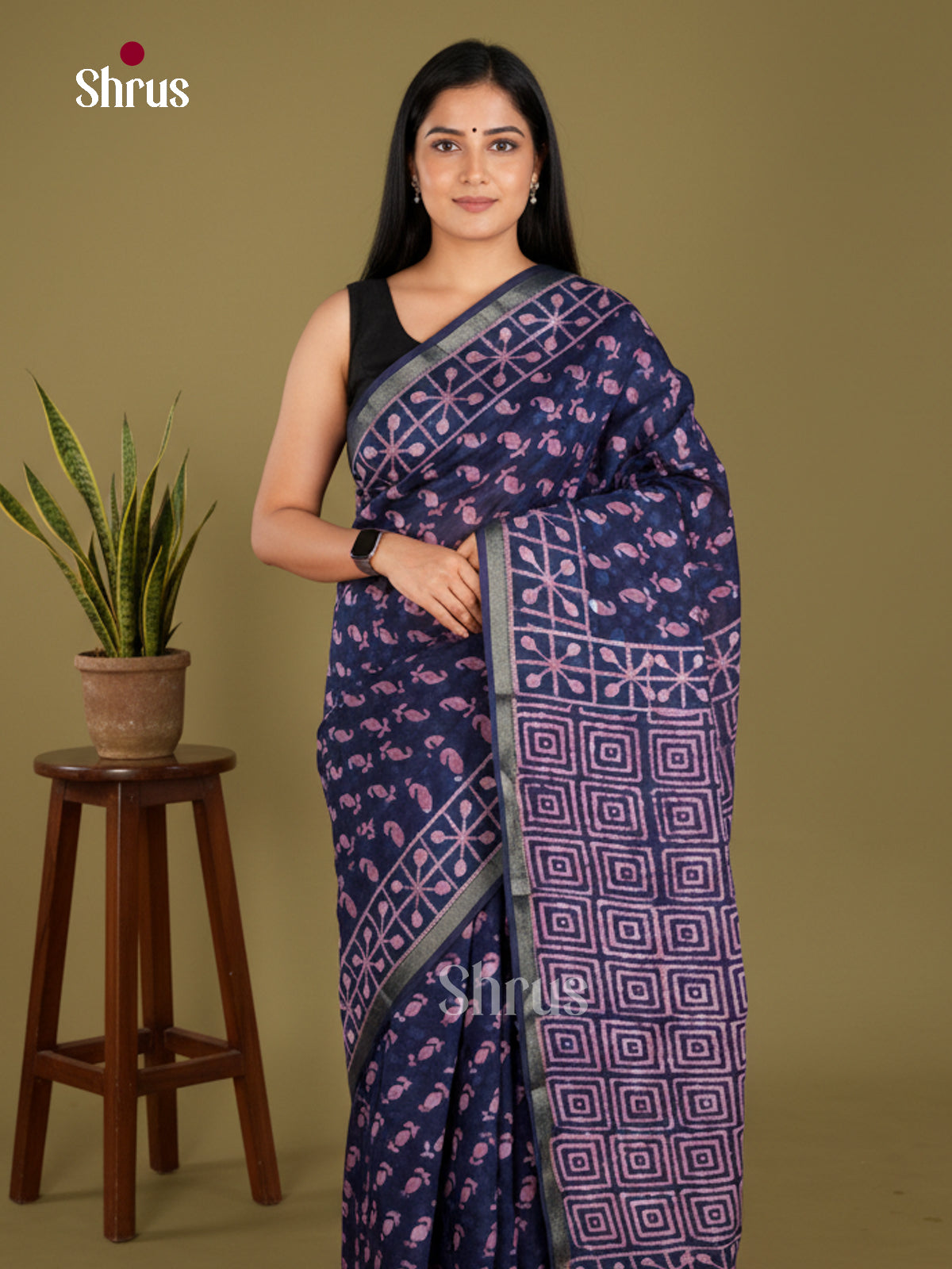 Jaipur cotton Saree - EBS23200 - Shop on Shrus.com
