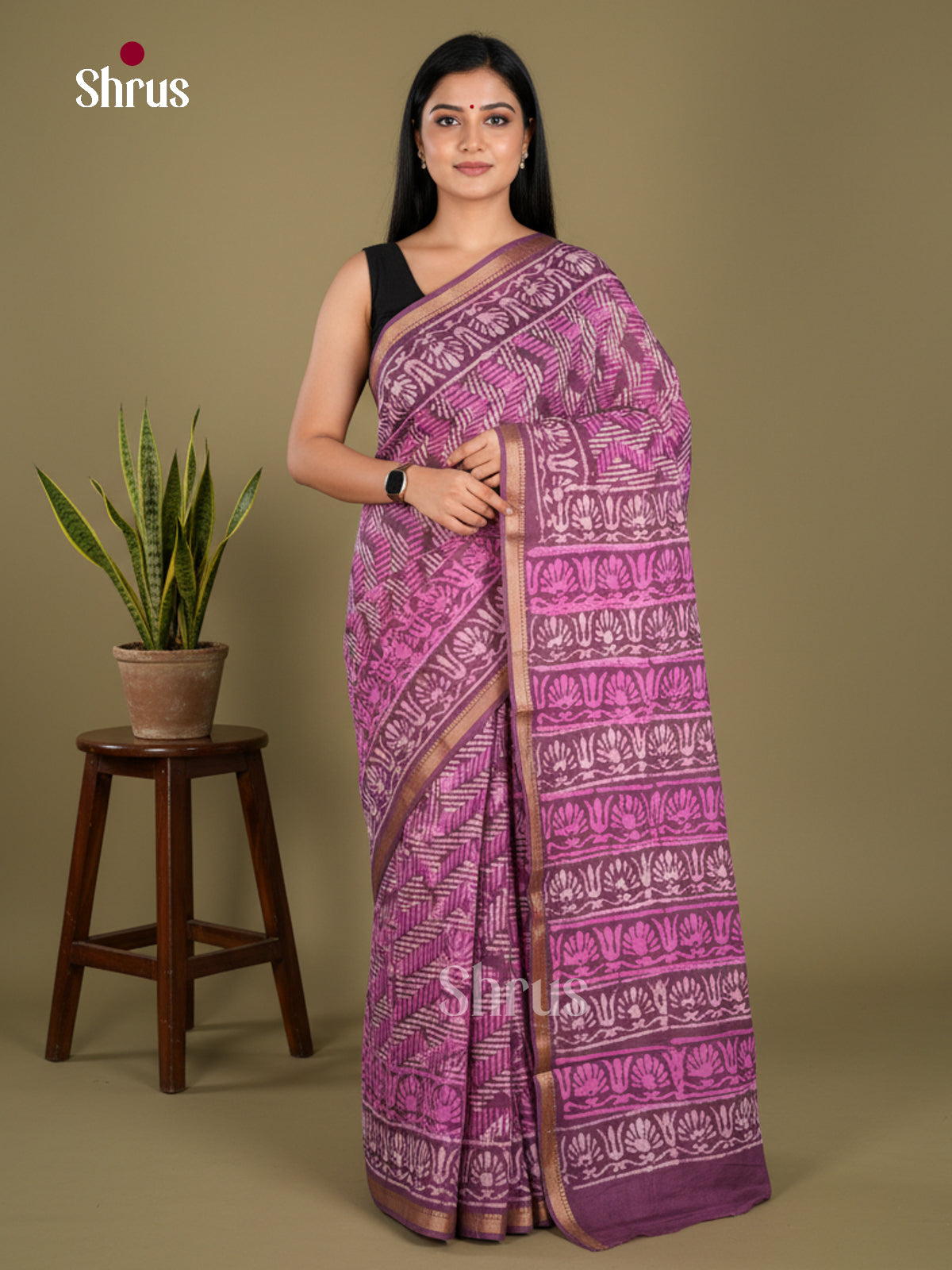 Jaipur cotton Saree - EBS23203 - Shop on Shrus.com