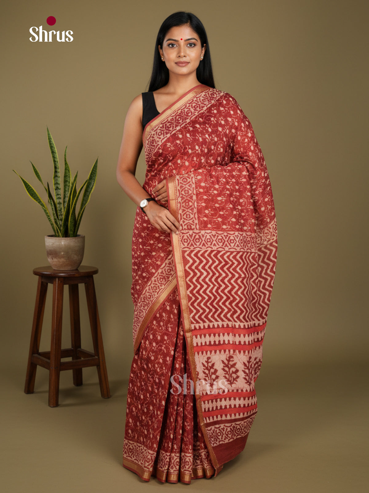 Jaipur cotton Saree - EBS23204 - Shop on Shrus.com