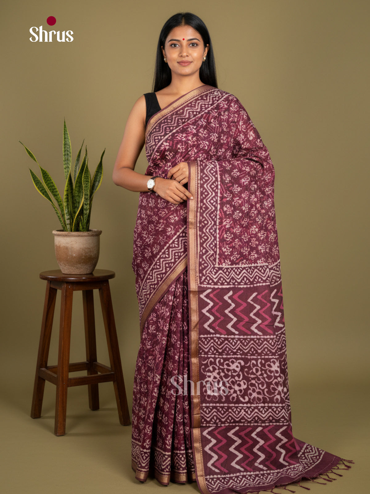 Jaipur cotton Saree - EBS23207 - Shop on Shrus.com