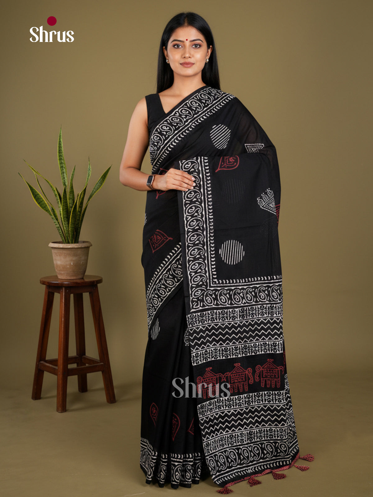 Jaipur cotton Saree - EBS23223 - Shop on Shrus.com