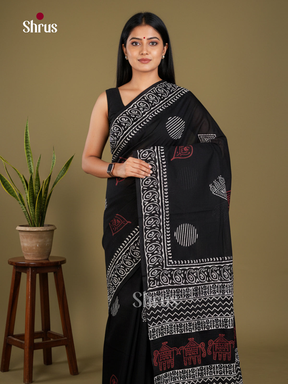 Jaipur cotton Saree - EBS23223 - Shop on Shrus.com
