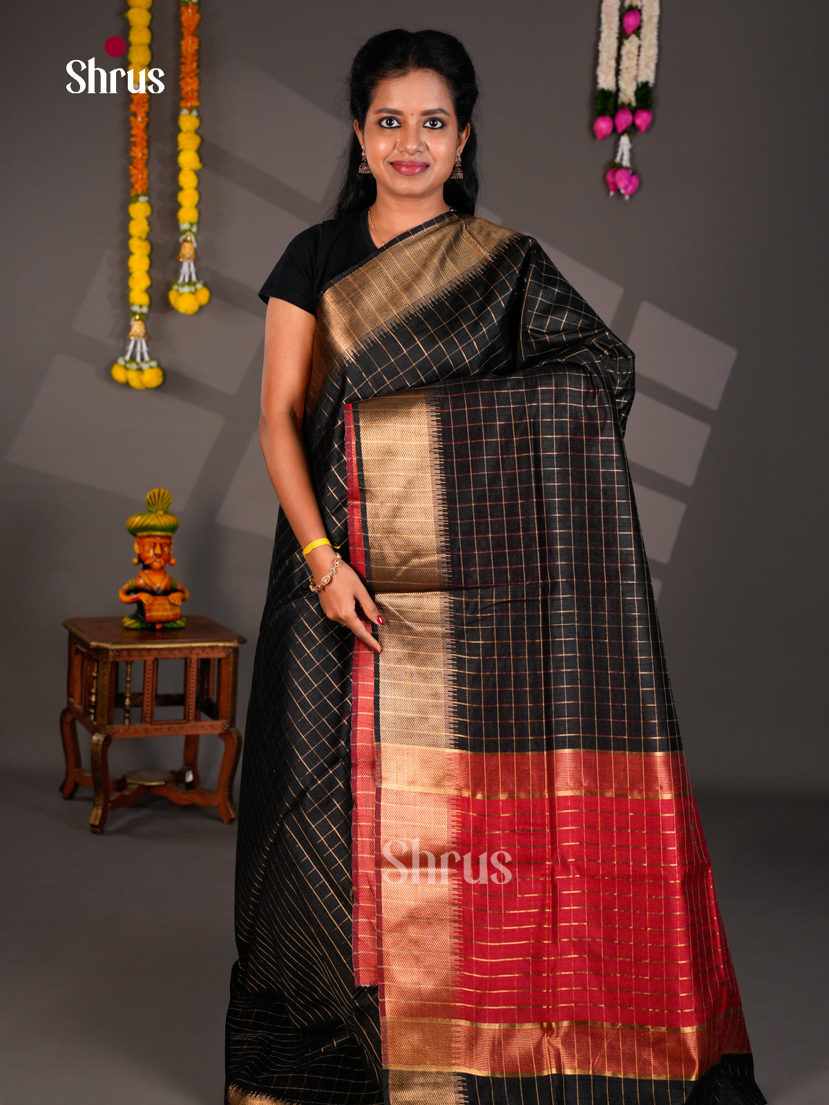 EBS26140 - Semi Rawsilk Saree - Shop on Shrus.com