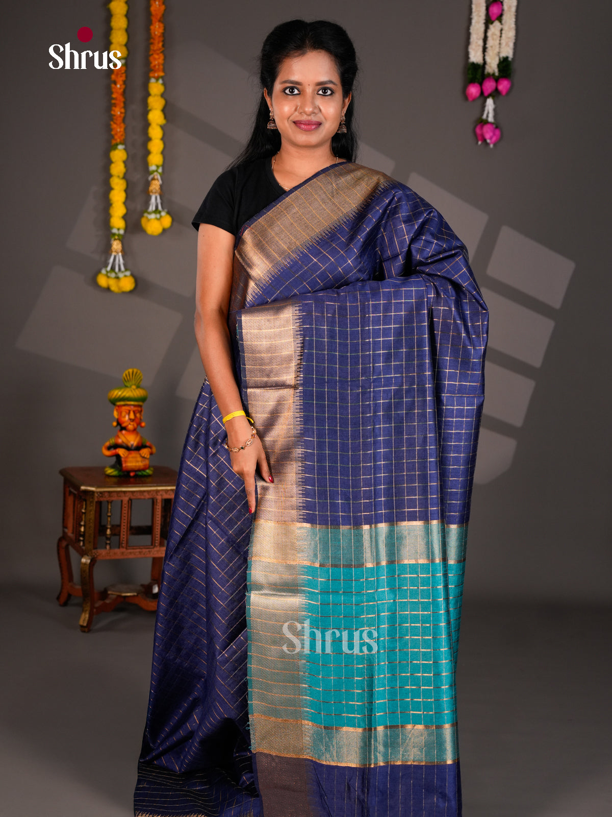 EBS26142 - Semi Rawsilk Saree - Shop on Shrus.com
