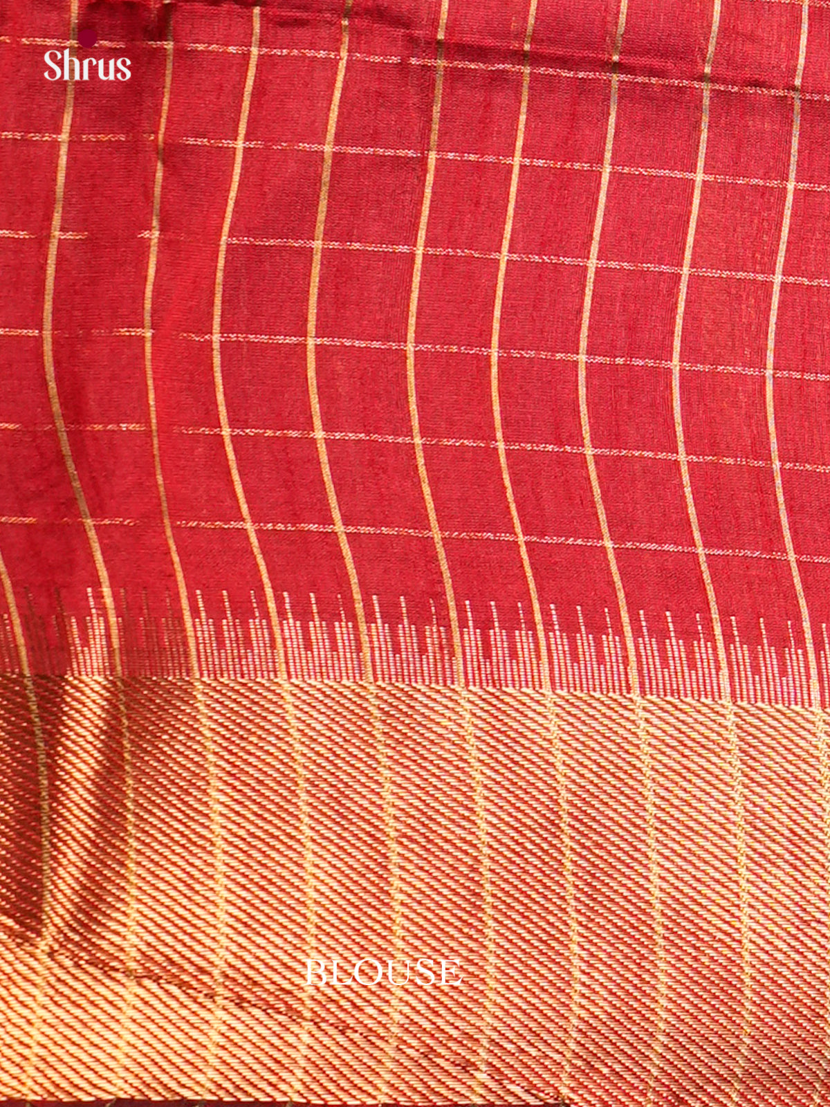 Green & Red - Semi Rawsilk Saree- EBS26143 - Shop on Shrus.com