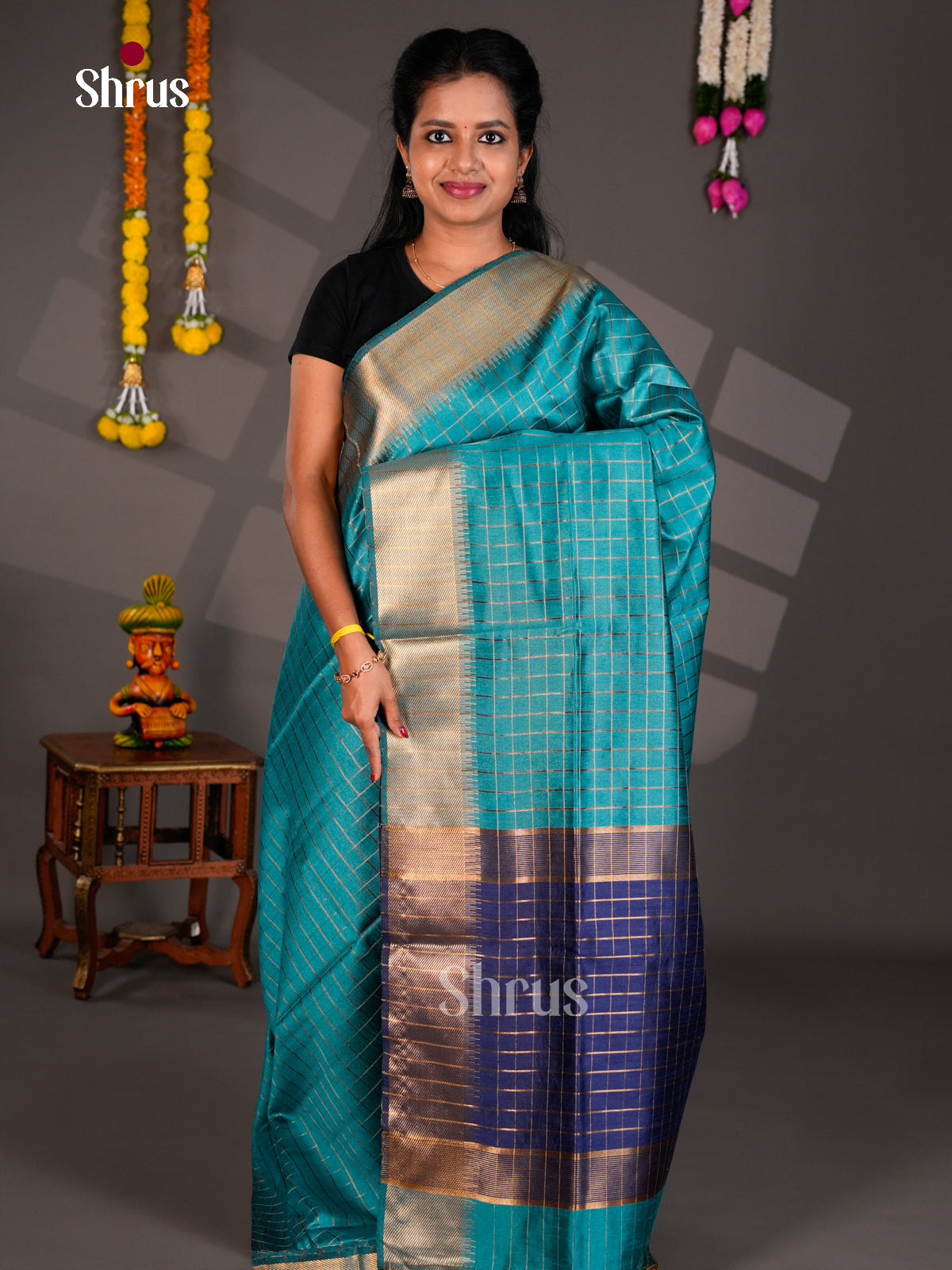 EBS26150 - Semi Rawsilk Saree - Shop on Shrus.com