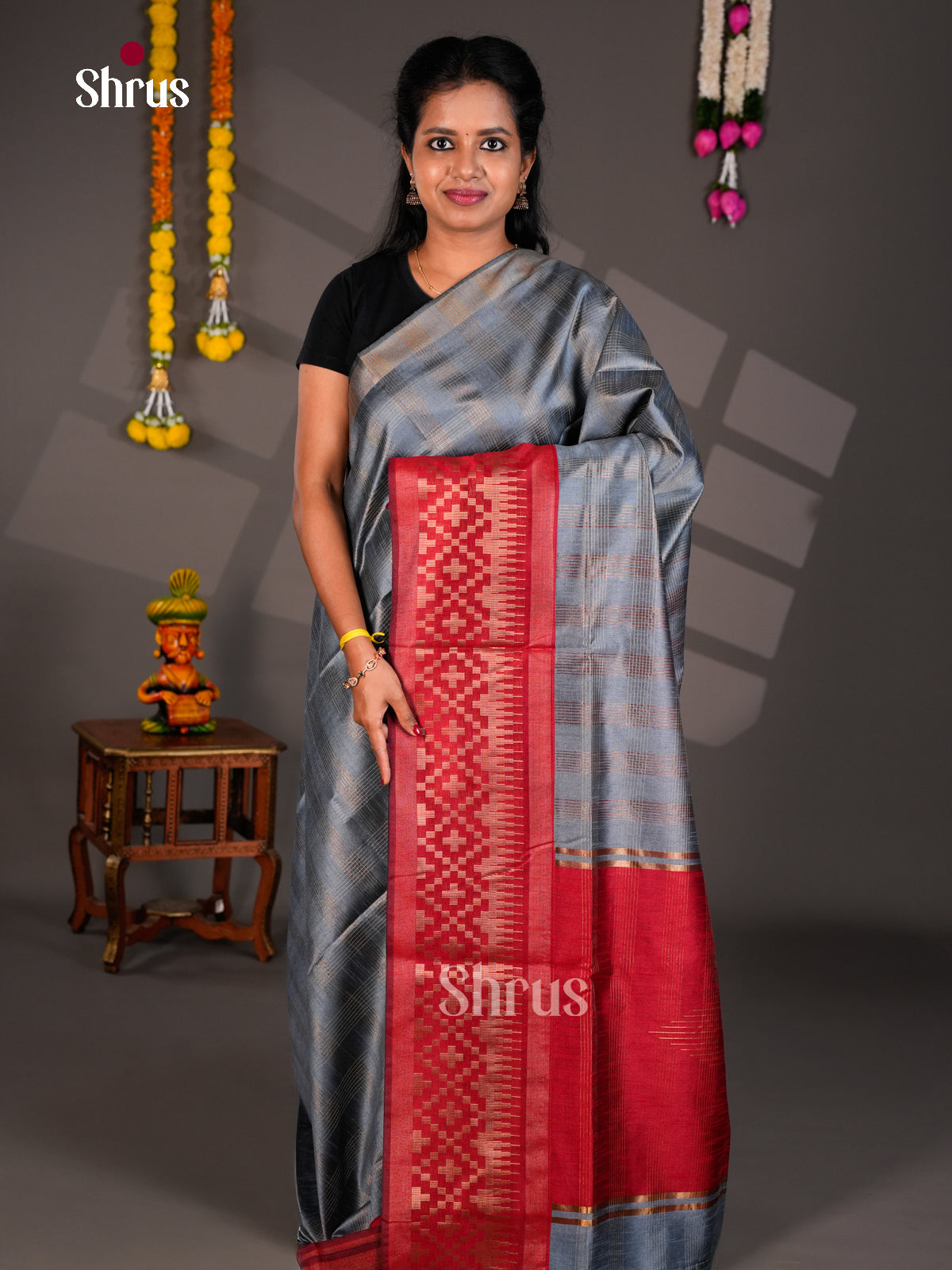 EBS26176 - Semi Rawsilk Saree - Shop on Shrus.com