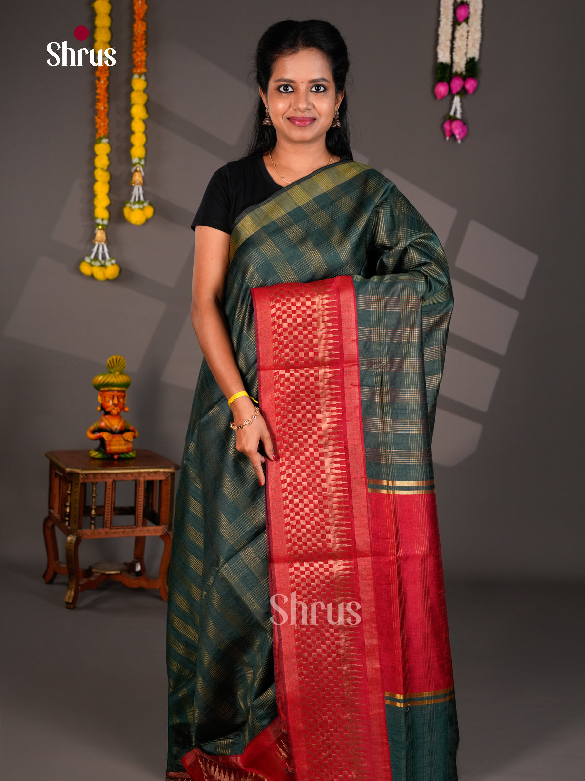 EBS26180 - Semi Rawsilk Saree - Shop on Shrus.com