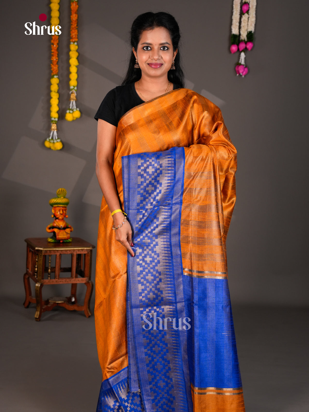 EBS26185 - Semi Rawsilk Saree - Shop on Shrus.com