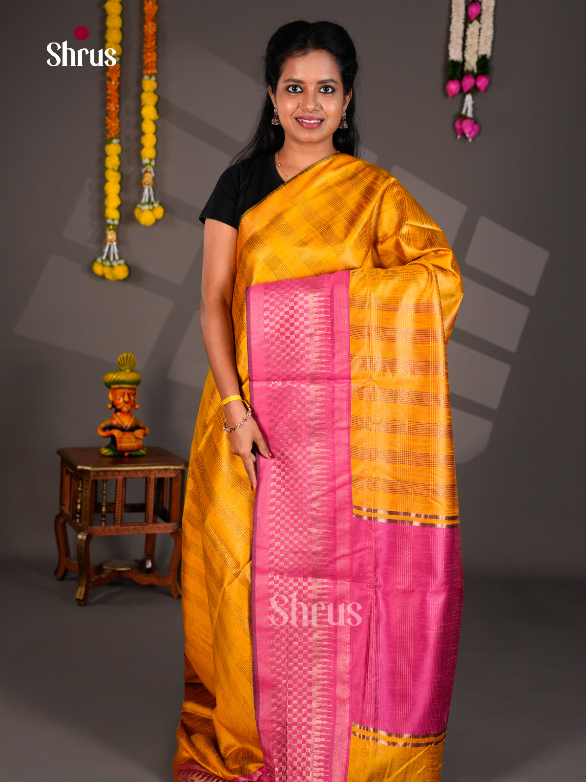 EBS26186 - Semi Rawsilk Saree - Shop on Shrus.com